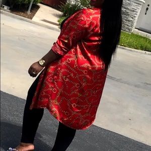 Red Print Duster/Dress